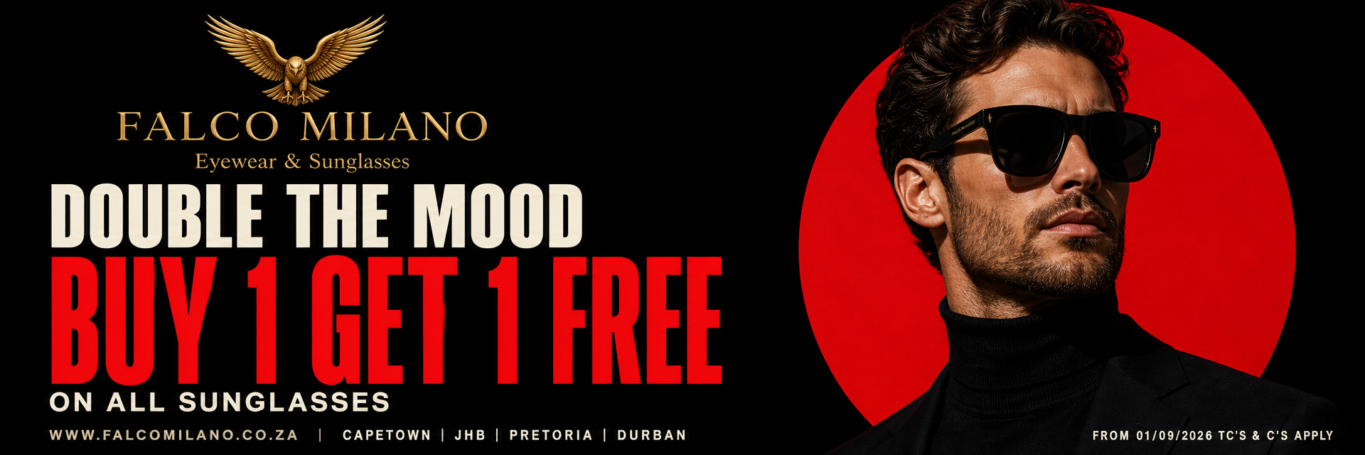 Falco Milano: Buy 1 Get 1 Free on all sunglasses from 1 September